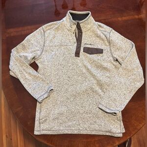 EDDIE BAUER QUARTER ZIP BUTTON UP MENS SWEATER - LARGE